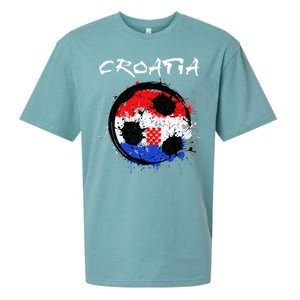 Croatia Soccer Ball Flag Sueded Cloud Jersey T-Shirt