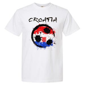 Croatia Soccer Ball Flag Garment-Dyed Heavyweight T-Shirt