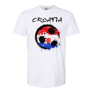 Croatia Soccer Ball Flag Softstyle CVC T-Shirt