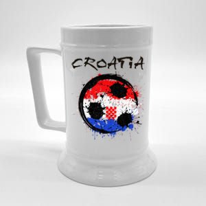 Croatia Soccer Ball Flag Beer Stein