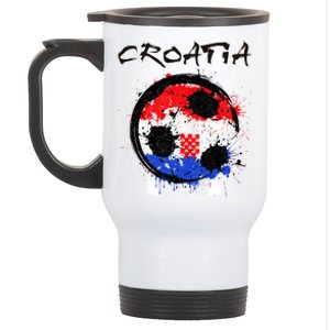 Croatia Soccer Ball Flag Stainless Steel Travel Mug