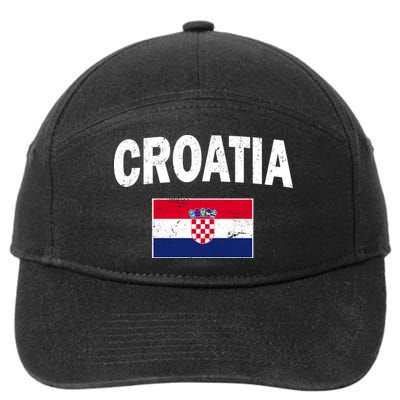 Croatia Team Vintage Soccer Flag 7-Panel Snapback Hat