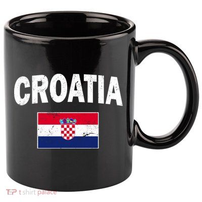 Croatia Team Vintage Soccer Flag 11oz C Handle Ceramic Mug
