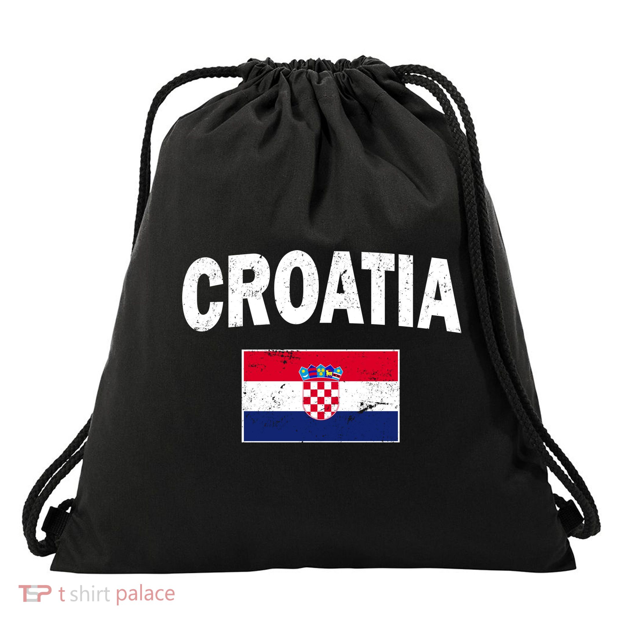 Croatia Team Vintage Soccer Flag Drawstring Bag