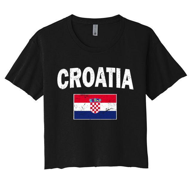 Croatia Team Vintage Soccer Flag Crop Top