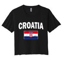 Croatia Team Vintage Soccer Flag Crop Top