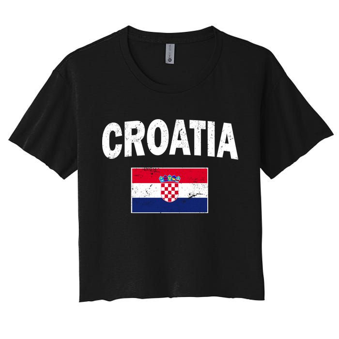 Croatia Team Vintage Soccer Flag Crop Top
