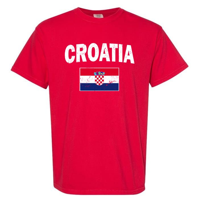 Croatia Team Vintage Soccer Flag Garment-Dyed Heavyweight T-Shirt