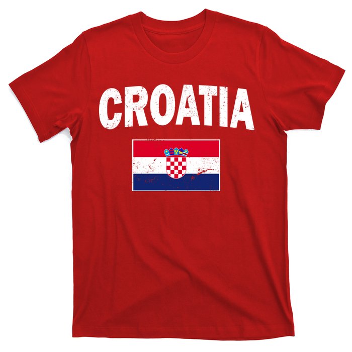 Croatia Team Vintage Soccer Flag T-Shirt