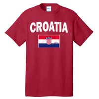 Croatia Team Vintage Soccer Flag Tall T-Shirt