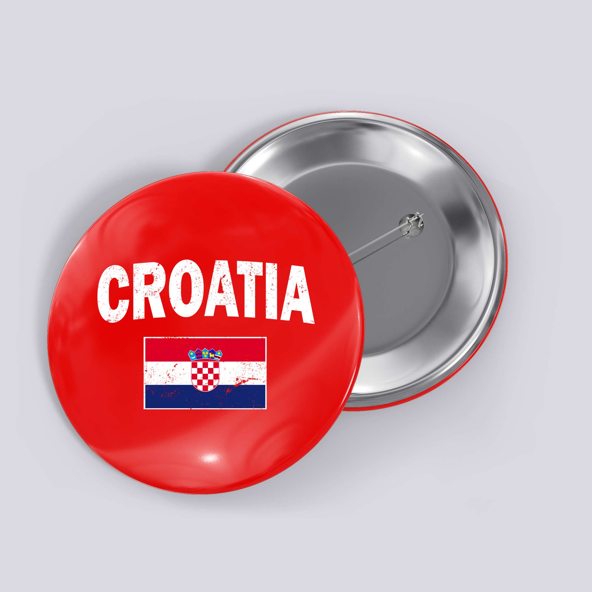 Croatia Team Vintage Soccer Flag Button