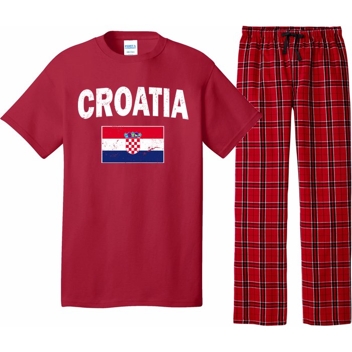 Croatia Team Vintage Soccer Flag Pajama Set