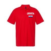 Croatia Team Vintage Soccer Flag Softstyle Adult Sport Polo