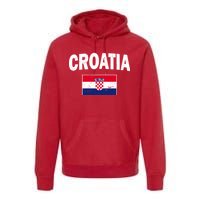 Croatia Team Vintage Soccer Flag Premium Hoodie