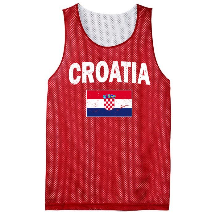 Croatia Team Vintage Soccer Flag Mesh Reversible Basketball Jersey Tank