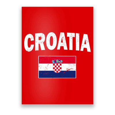 Croatia Team Vintage Soccer Flag Poster