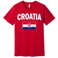 Croatia Team Vintage Soccer Flag Premium T-Shirt