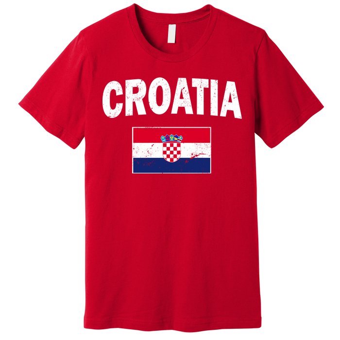 Croatia Team Vintage Soccer Flag Premium T-Shirt