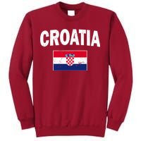 Croatia Team Vintage Soccer Flag Tall Sweatshirt