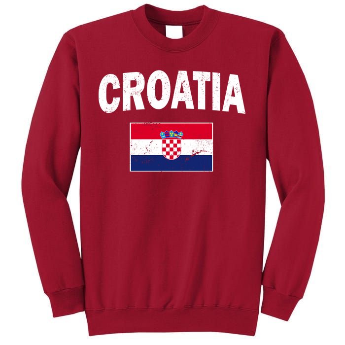 Croatia Team Vintage Soccer Flag Tall Sweatshirt