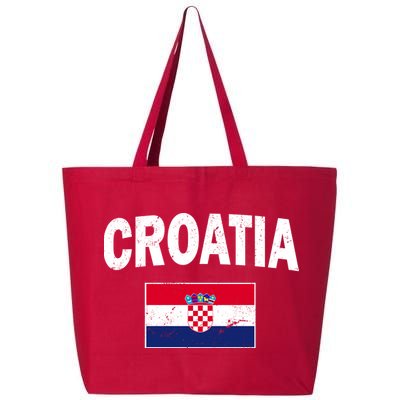 Croatia Team Vintage Soccer Flag 25L Jumbo Tote