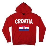 Croatia Team Vintage Soccer Flag Tall Hoodie