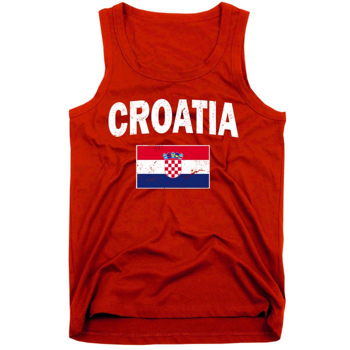 Croatia Team Vintage Soccer Flag Tank Top