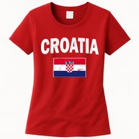 Croatia Team Vintage Soccer Flag Womens T-Shirt