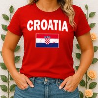 Croatia Team Vintage Soccer Flag Womens T-Shirt