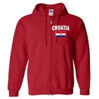 Croatia Team Vintage Soccer Flag Full Zip Hoodie