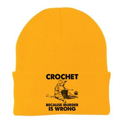 Crochet Because Murder Is Wrong Cat Knit Cap Winter Beanie