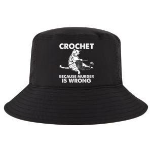 Crochet Because Murder Is Wrong Cat Cool Comfort Performance Bucket Hat