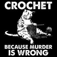 Crochet Because Murder Is Wrong Cat Bucket Hat