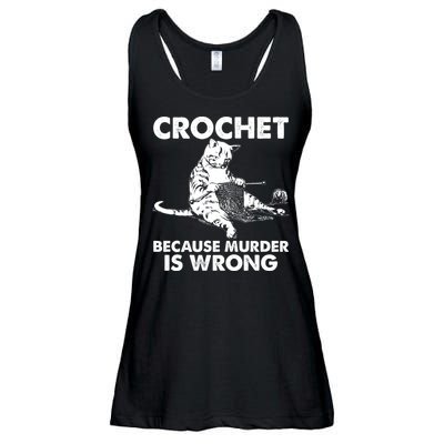 Crochet Because Murder Is Wrong Cat Ladies Essential Flowy Tank