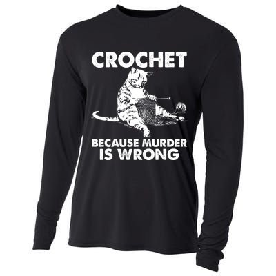 Crochet Because Murder Is Wrong Cat Cooling Performance Long Sleeve Crew