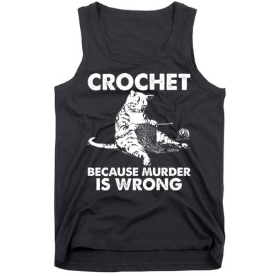 Crochet Because Murder Is Wrong Cat Tank Top