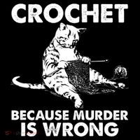 Crochet Because Murder Is Wrong Cat Visor