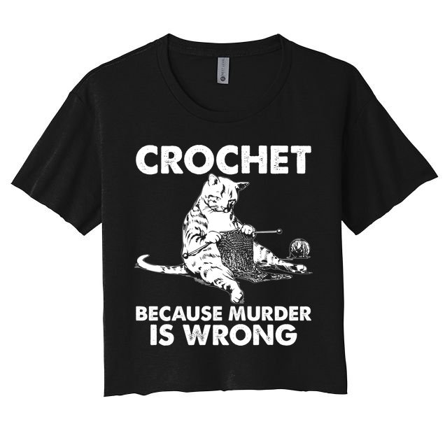 Crochet Because Murder Is Wrong Cat Crop Top