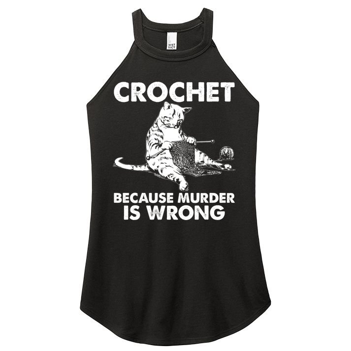 Crochet Because Murder Is Wrong Cat Women's Perfect Tri Rocker Tank