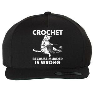 Crochet Because Murder Is Wrong Cat Wool Snapback Cap