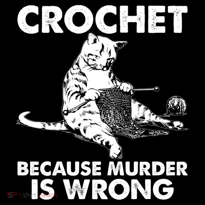 Crochet Because Murder Is Wrong Cat Zip Tote Bag
