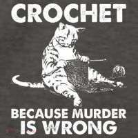 Crochet Because Murder Is Wrong Cat Vector Backpack