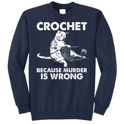 Crochet Because Murder Is Wrong Cat Sweatshirt