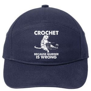 Crochet Because Murder Is Wrong Cat 7-Panel Snapback Hat