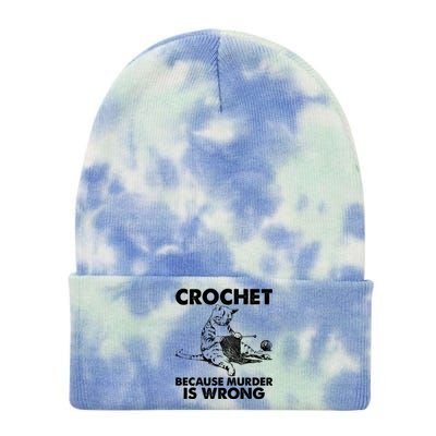 Crochet Because Murder Is Wrong Cat Tie Dye 12in Knit Beanie