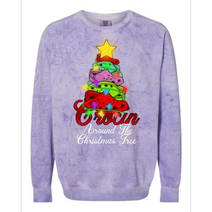 Crocin Around The Christmas Tree Colorblast Crewneck Sweatshirt