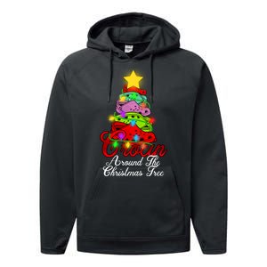 Crocin Around The Christmas Tree Performance Fleece Hoodie