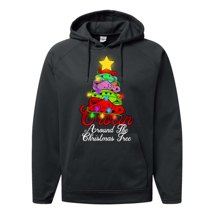 Crocin Around The Christmas Tree Performance Fleece Hoodie