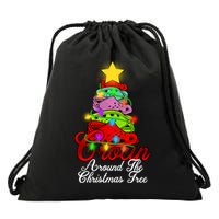 Crocin Around The Christmas Tree Drawstring Bag