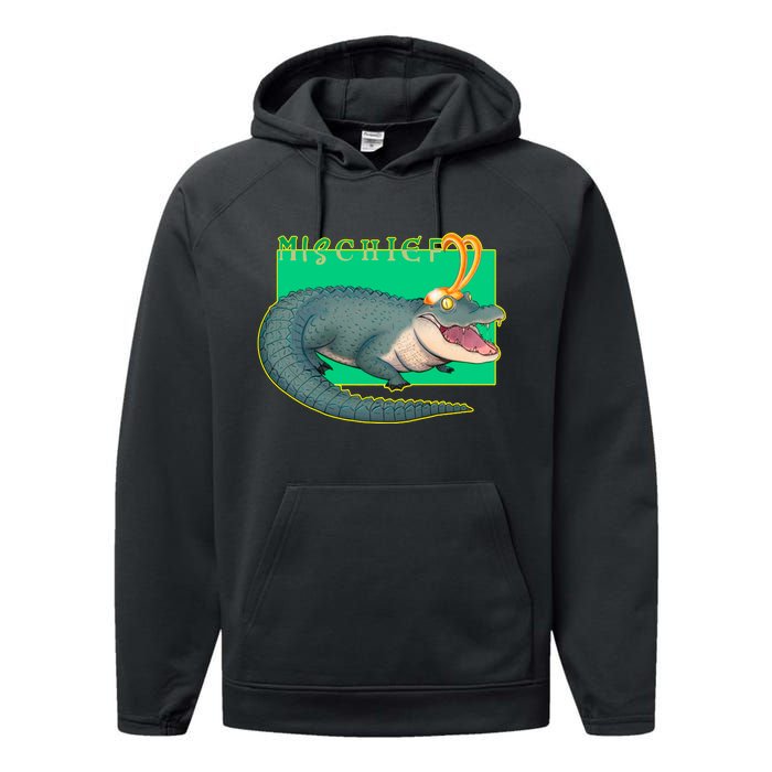 Croki Crocodile Alligator God of Mischief Performance Fleece Hoodie